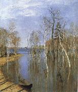 Levitan, Isaak Fruhling, flood oil painting